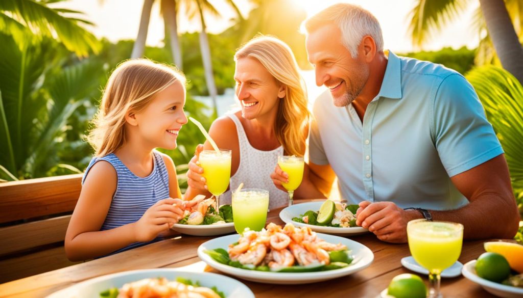 Family dining in Huatulco