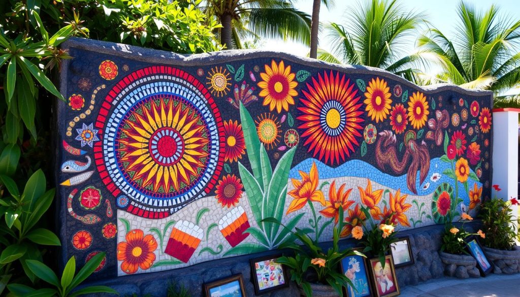 Juanita Ramirez mosaic art in Huatulco