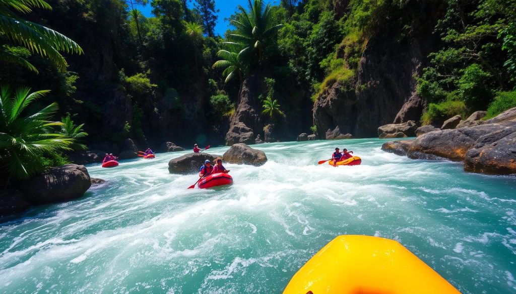 Whitewater rafting on Copalita River